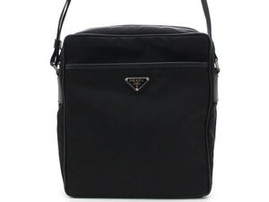 Prada Tessuto Saffiano shoulder bag leather black